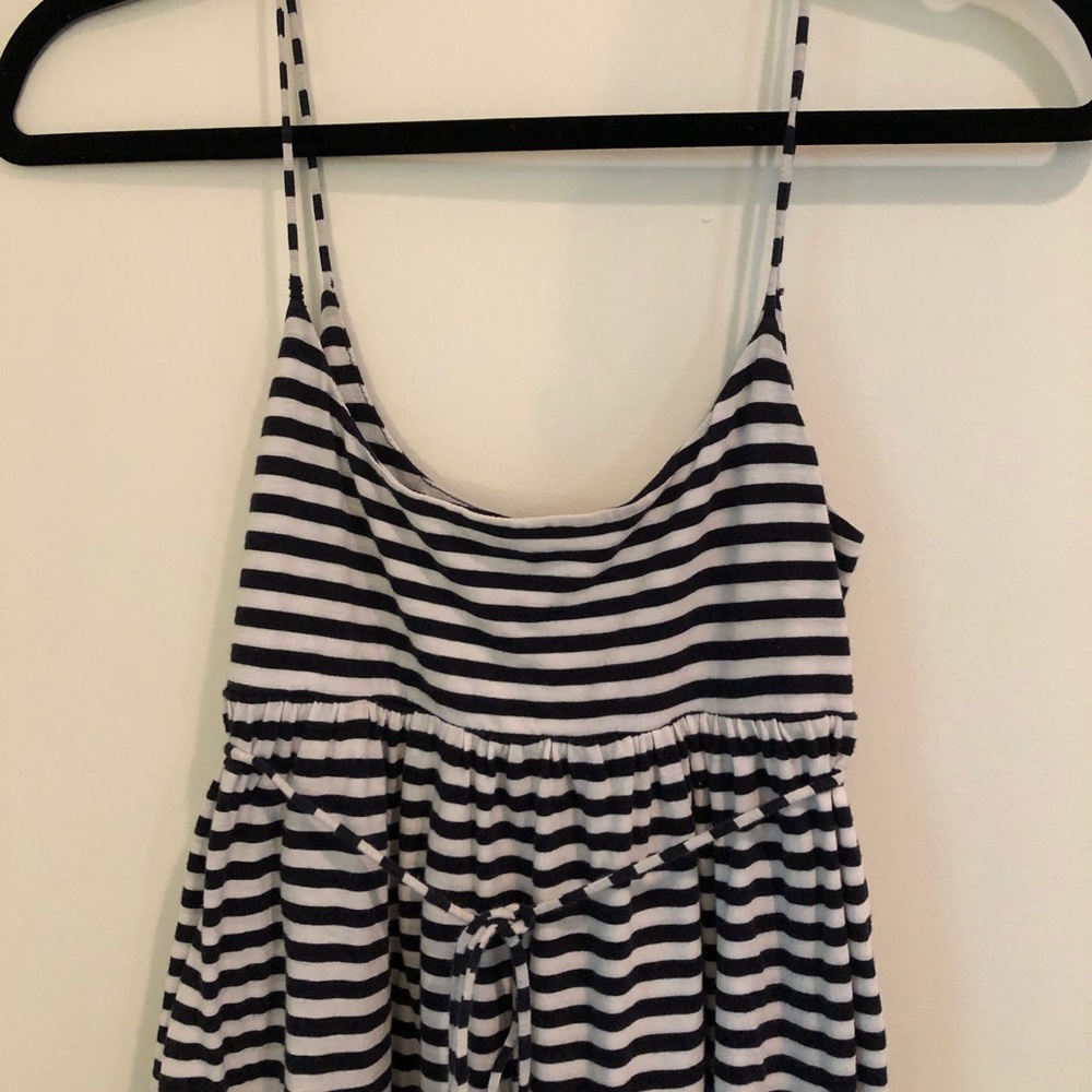 J Crew navy striped cotton dress